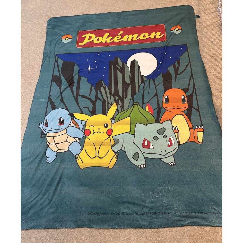 Pokémon Under The Stars Sherpa Throw Blanket 50x60‎
